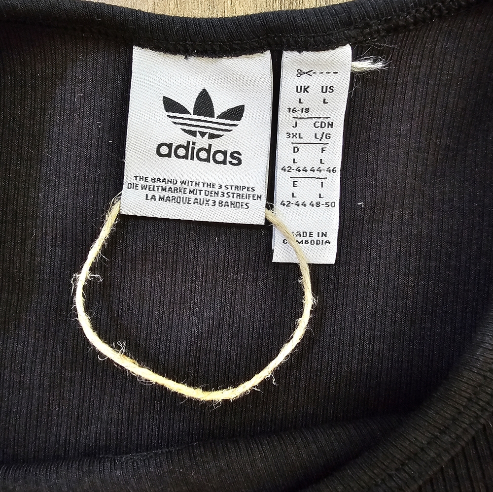 NWOT Adidas Women's Black Essential Rib Dress, Large - Picture 4 of 9